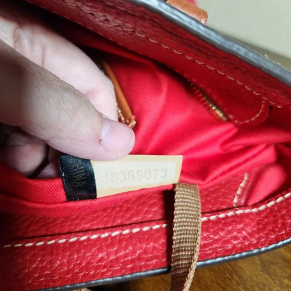 Dooney & Bourke Lexington Red Pebble Leather Tote Bag - Picture 11 of 16